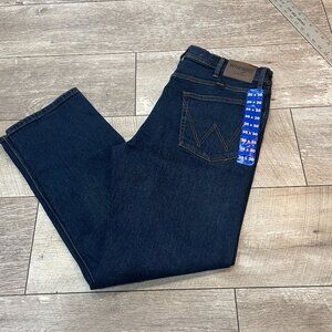 NWOT Wrangler Regular Fit Jeans 36x30 Dark Wash Straight Leg Classic Denim